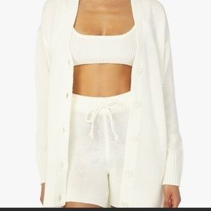 WeWoreWhat Shorts Chunky Cozy Stitch Ivory Shorts